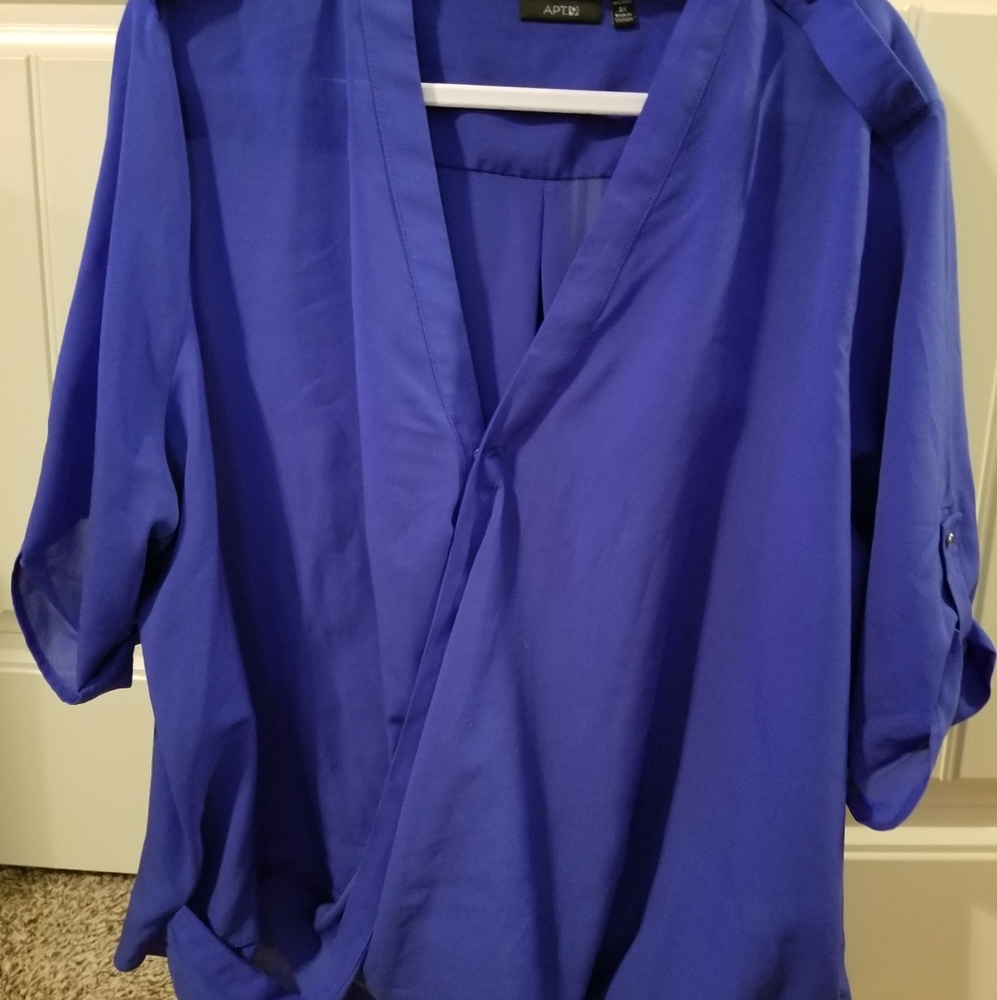 3/4 sleeve wrap blouse